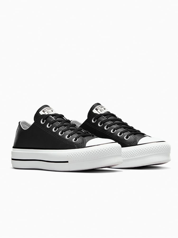 Converse Black Chuck Taylor All Star Lift Mono Leather Low Trainers - Image 6 of 16