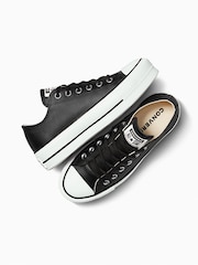 Converse Black Chuck Taylor All Star Lift Mono Leather Low Trainers - Image 7 of 16
