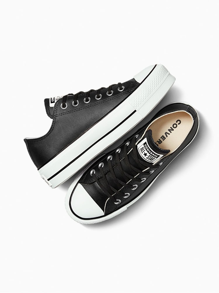 Converse Black Chuck Taylor All Star Lift Mono Leather Low Trainers - Image 7 of 16