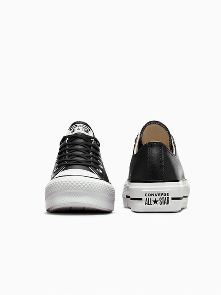 Converse Black Chuck Taylor All Star Lift Mono Leather Low Trainers - Image 9 of 16