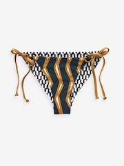 Tan/Ecru Scion at Next Metsa/Rayo Reversible Tie Side Bikini Bottom - Image 9 of 10