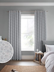 Laura Ashley Pale Slate Painswick Paisley Made to Measure 100% Cotton Curtains - Image 1 of 9