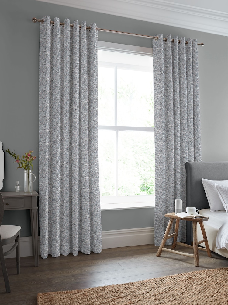 Laura Ashley Pale Slate Painswick Paisley Made to Measure 100% Cotton Curtains - Image 2 of 9