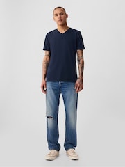 Azul - Cuello de pico - Camiseta clásica de algodón 100 % y manga corta de Gap - Imagen 4 de 5