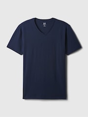Azul - Cuello de pico - Camiseta clásica de algodón 100 % y manga corta de Gap - Imagen 5 de 5