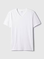 Gap White V-Neck Classic 100% Cotton Short Sleeve T-Shirt - Image 5 of 5