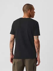 Schwarz - V-Ausschnitt - Gap, klassisches T-Shirt aus 100 % Baumwolle mit kurzen Ärmeln - Bild 3 von 5