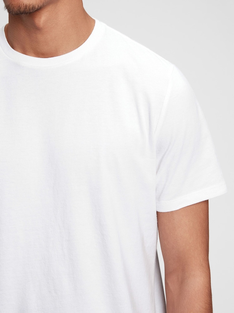 Gap White Crew Neck Classic 100% Cotton Short Sleeve T-Shirt - Image 4 of 8