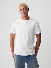 Gap White Crew Neck Classic 100% Cotton Short Sleeve T-Shirt - Image 5 of 8