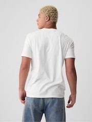 Gap White Crew Neck Classic 100% Cotton Short Sleeve T-Shirt - Image 6 of 8