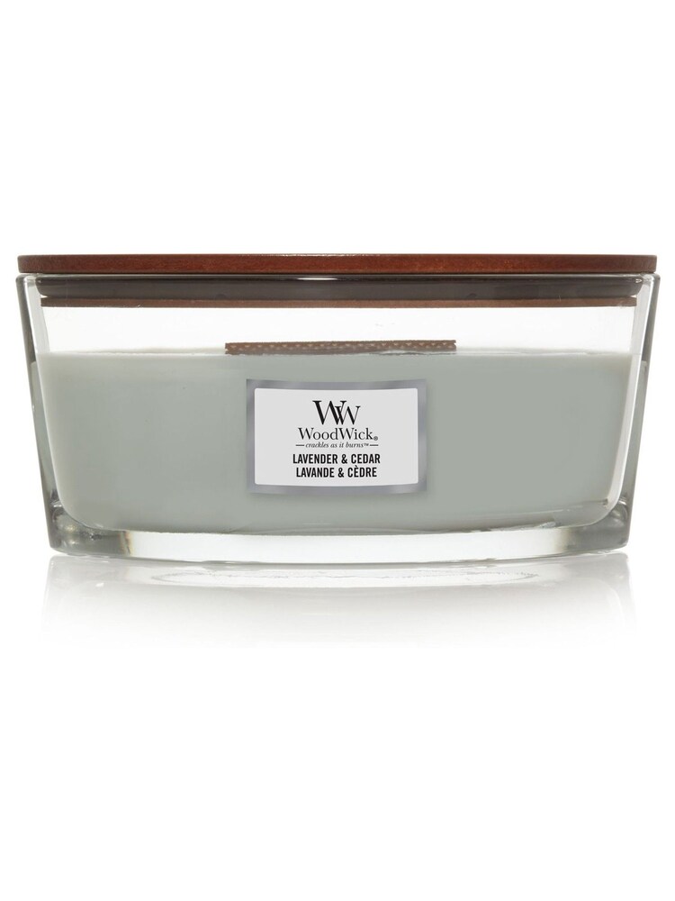 Woodwick Grey Ellipse Scented Candle with Crackle Wick Lavender Cedar - Image 2 of 4