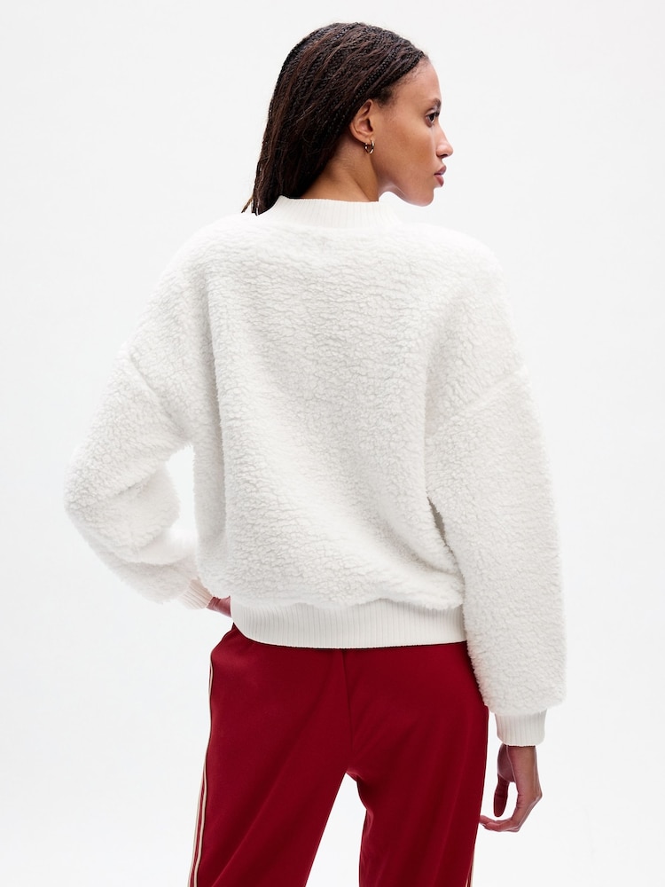 Gap White Vintage Soft Mock Neck Long Sleeve Pullover Sweatshirt. - Image 2 of 4