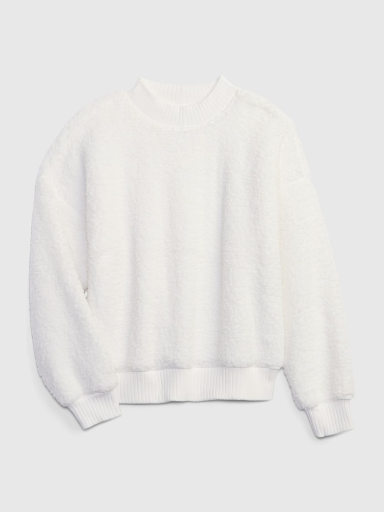Gap White Vintage Soft Mock Neck Long Sleeve Pullover Sweatshirt. - Image 4 of 4