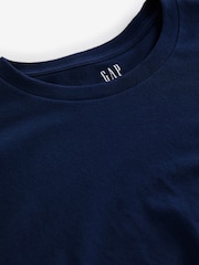 Gap Blue Crew Neck Classic 100% Cotton Short Sleeve T-Shirt - Image 10 of 10