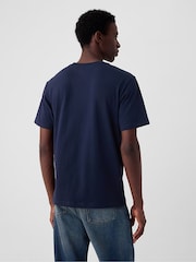 Gap Blue Crew Neck Classic 100% Cotton Short Sleeve T-Shirt - Image 2 of 10