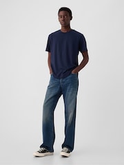 Gap Blue Crew Neck Classic 100% Cotton Short Sleeve T-Shirt - Image 3 of 10