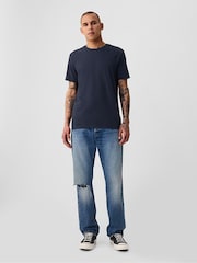 Gap Blue Crew Neck Classic 100% Cotton Short Sleeve T-Shirt - Image 6 of 10