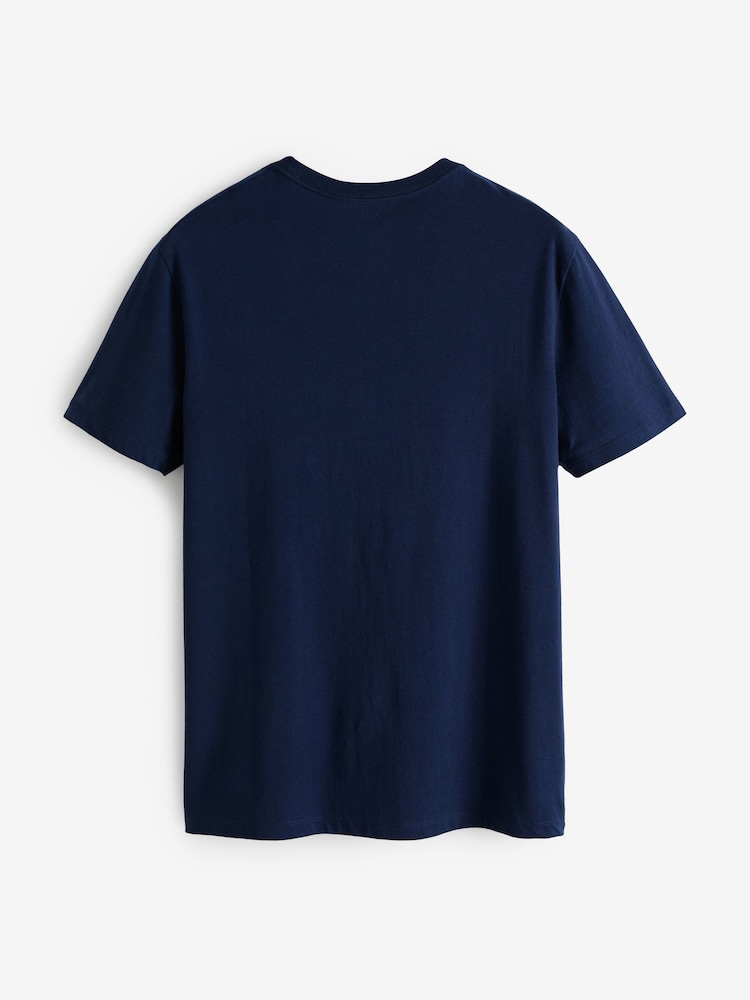 Gap Blue Crew Neck Classic 100% Cotton Short Sleeve T-Shirt - Image 7 of 7