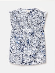 Joules Cynthia Blue on White Cotton Blouse - Image 7 of 7