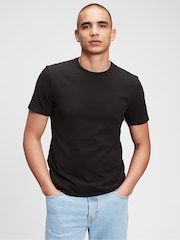 Gap Black Crew Neck Classic 100% Cotton Short Sleeve T-Shirt - Image 7 of 8
