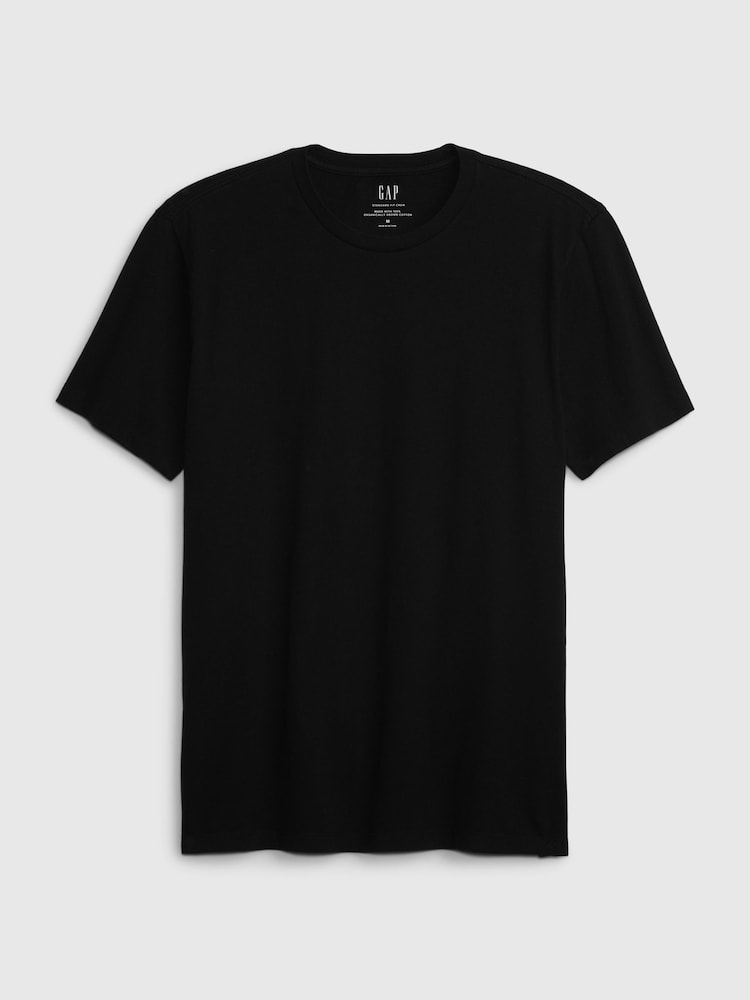Gap Black Crew Neck Classic 100% Cotton Short Sleeve T-Shirt - Image 8 of 8