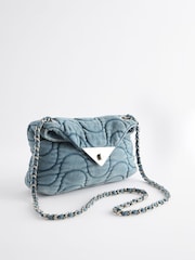 Blue Denim Quilted Cross-Body Bag - Image 2 of 6