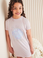 Lipsy Purple Lilac Jersey Graphic Nightie (5-16yrs) - Image 2 of 4