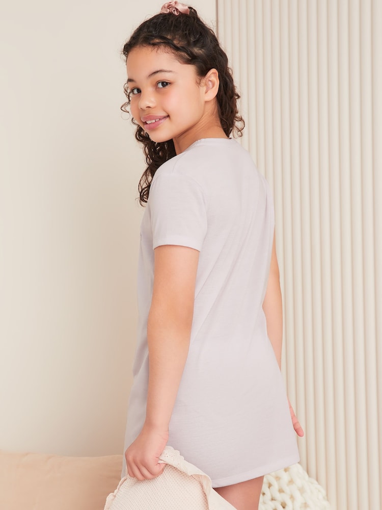 Lipsy Purple Lilac Jersey Graphic Nightie (5-16yrs) - Image 4 of 4
