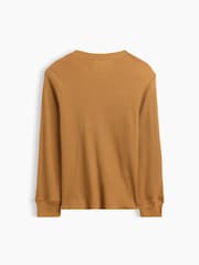Gap Tan Brown Waffle-Knit Long Sleeve T-Shirt (4-13yrs) - Image 2 of 3