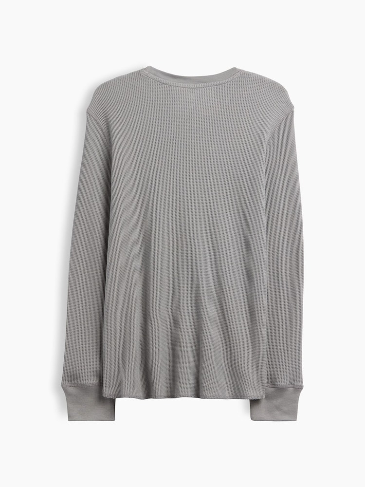 Gap Grey Waffle-Knit Long Sleeve T-Shirt (4-13yrs) - Image 2 of 3 Gap Grey Waffle-Knit Long Sleeve T-Shirt (4-13yrs) - Image 2 of 3