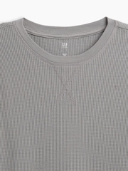 Gap Grey Waffle-Knit Long Sleeve T-Shirt (4-13yrs) - Image 3 of 3