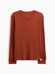 Gap Burnt Orange Waffle-Knit Long Sleeve T-Shirt (4-13yrs) - Image 1 of 3