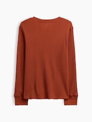 Gap Burnt Orange Waffle-Knit Long Sleeve T-Shirt (4-13yrs) - Image 2 of 3