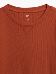 Gap Burnt Orange Waffle-Knit Long Sleeve T-Shirt (4-13yrs) - Image 3 of 3