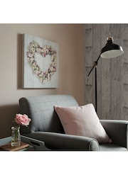 Art For The Home Pink Floral Heart Canvas - Image 1 of 2