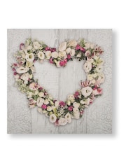 Art For The Home Pink Floral Heart Canvas - Image 2 of 2