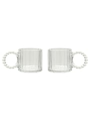 Widdop Set of 2 Clear Clear Cups Bobble Design - Image 1 of 1