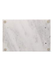 Widdop White Marble Tray with Metal Handle - Image 2 of 2