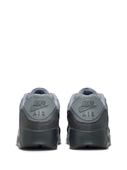 Nike Grey/Blue Air Max 90 Premium Trainers - Image 4 of 7
