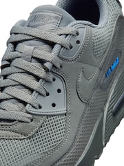 Nike Grey/Blue Air Max 90 Premium Trainers - Image 7 of 7