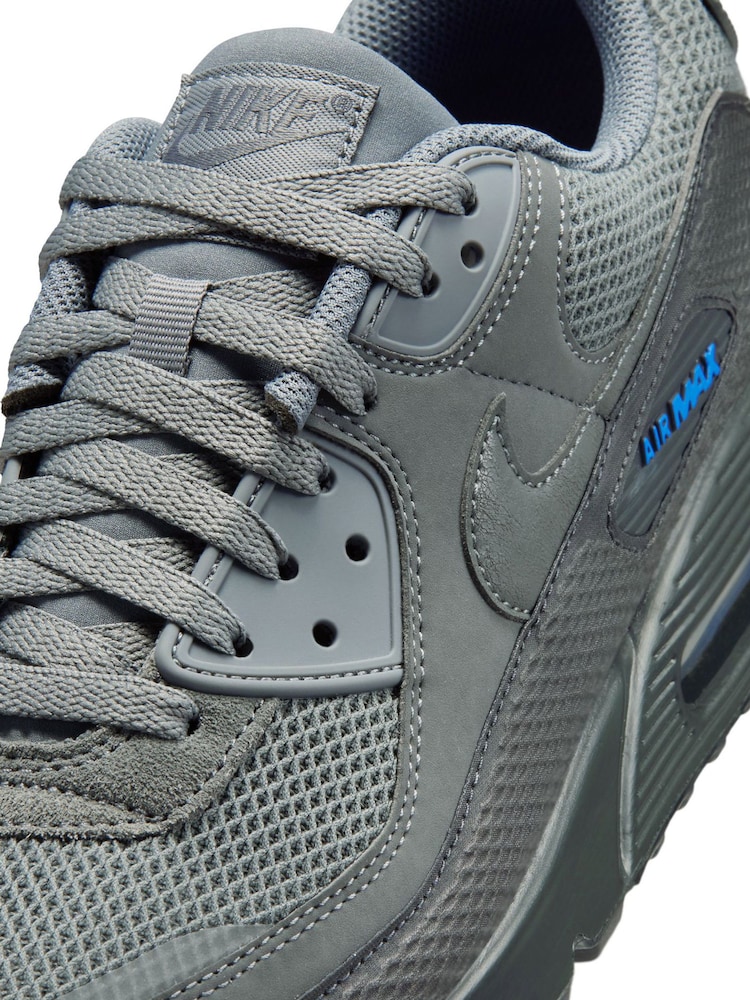 Nike Grey/Blue Air Max 90 Premium Trainers - Image 7 of 7 Nike Grey/Blue Air Max 90 Premium Trainers - Image 7 of 7
