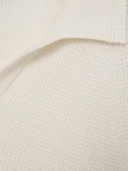 Reiss White Spence Textured-Knit Open-Collar Jumper with Wool - Image 6 of 6