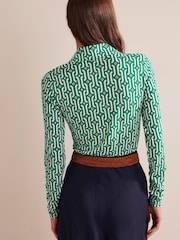 Boden Green Printed Jersey Shirt - Image 2 of 5