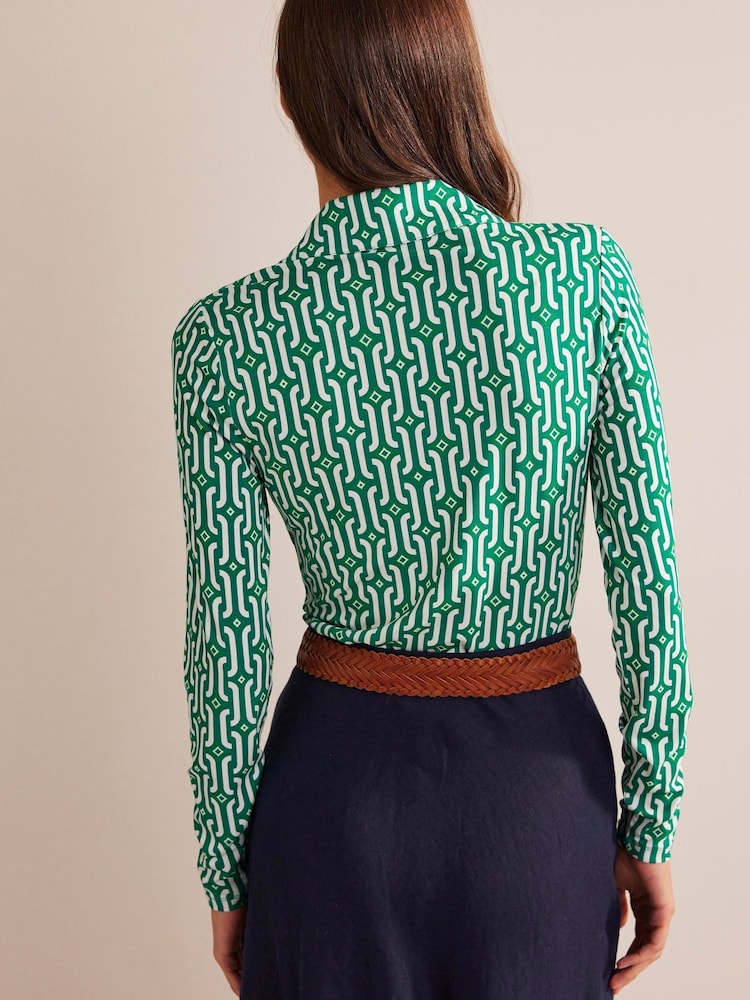 Boden Green Printed Jersey Shirt - Image 2 of 5