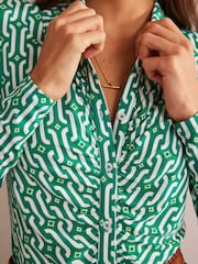 Boden Green Printed Jersey Shirt - Image 4 of 5