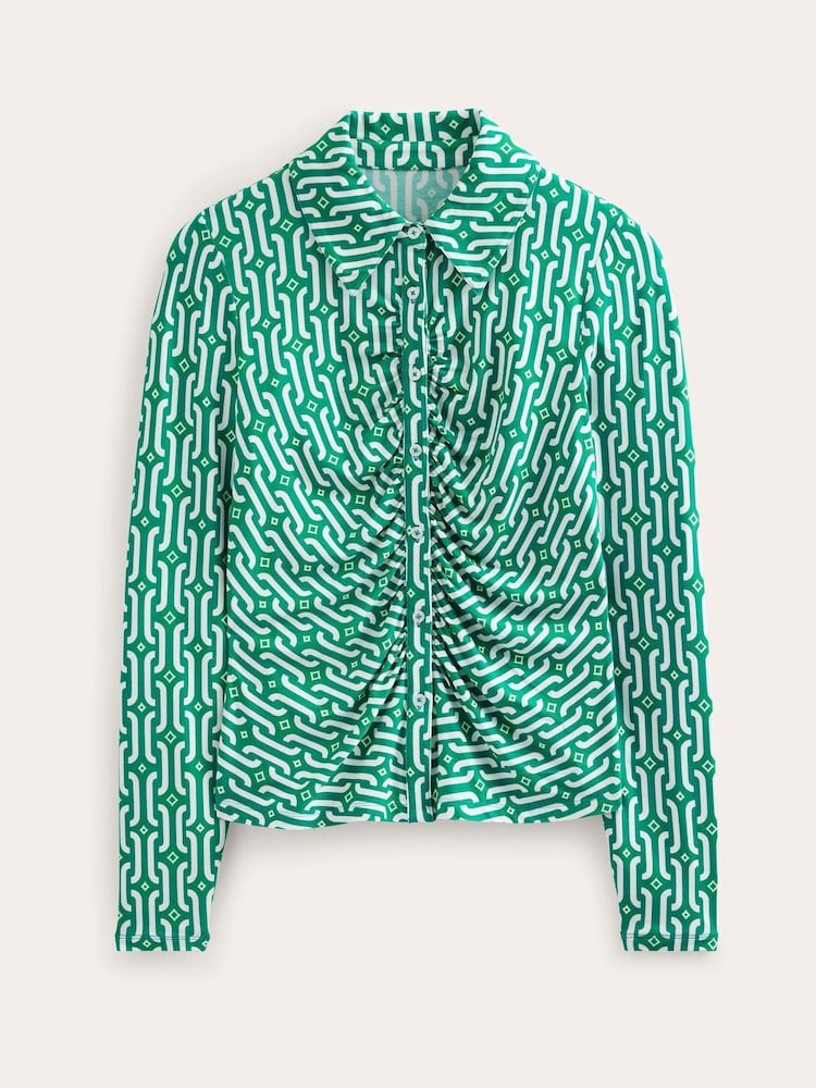 Boden Green Printed Jersey Shirt - Image 5 of 5