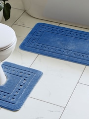 Catherine Lansfield Set of 2 Blue Armoni Bath Set - Image 1 of 4