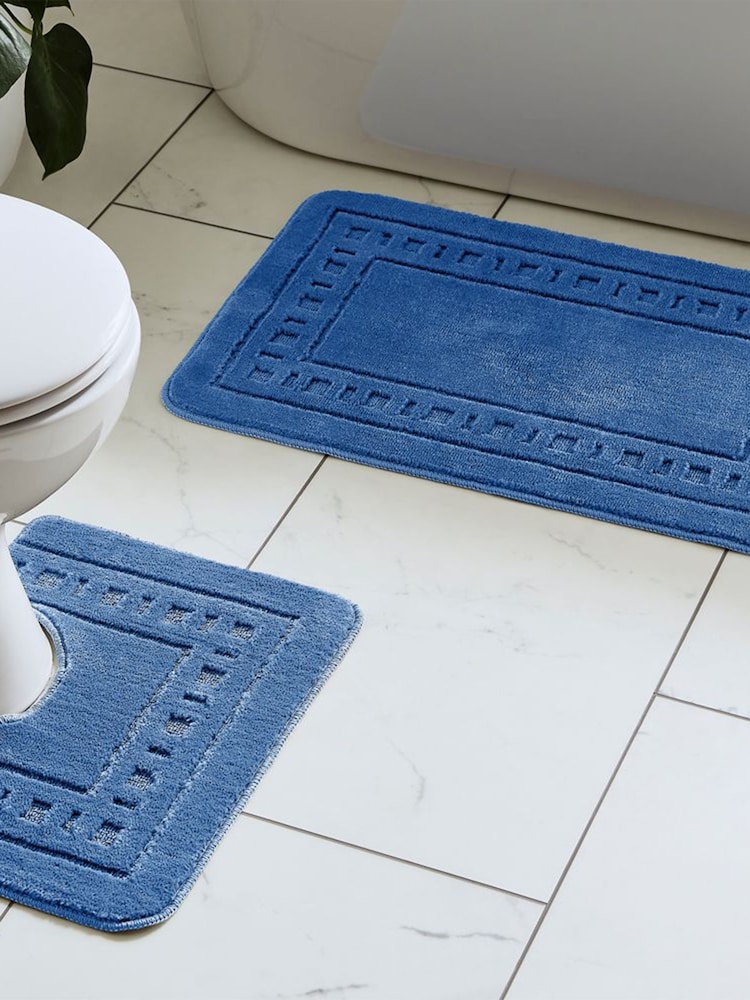 Catherine Lansfield Set of 2 Blue Armoni Bath Set - Image 1 of 4
