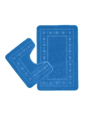Catherine Lansfield Set of 2 Blue Armoni Bath Set - Image 4 of 4