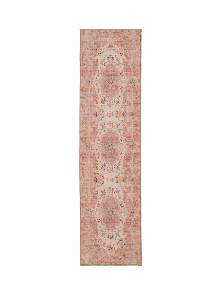 kukoon Pink Washable Dusk Medallion Cotton Runner - Image 2 of 6